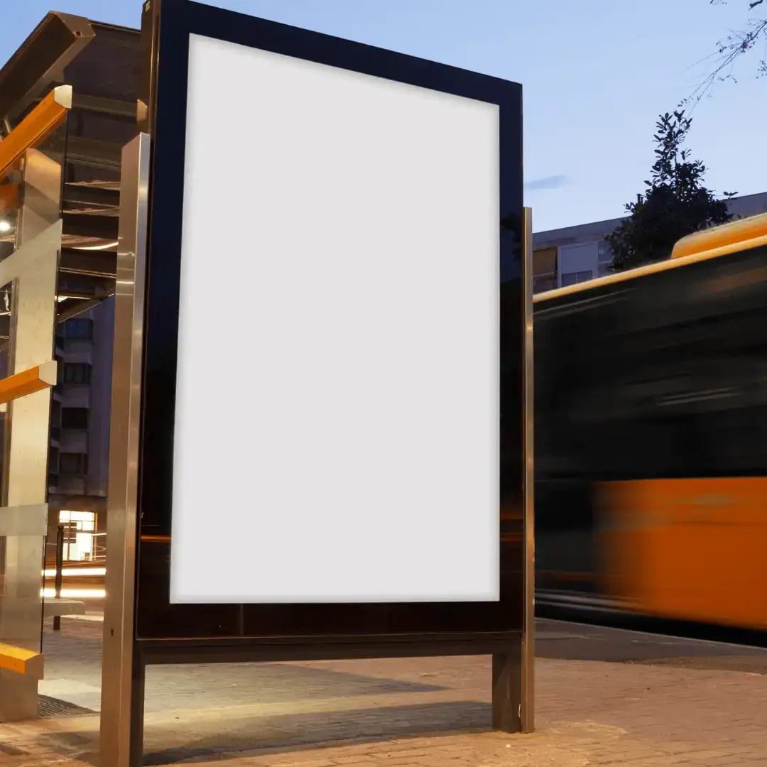 Bus shelter in Melbourne city