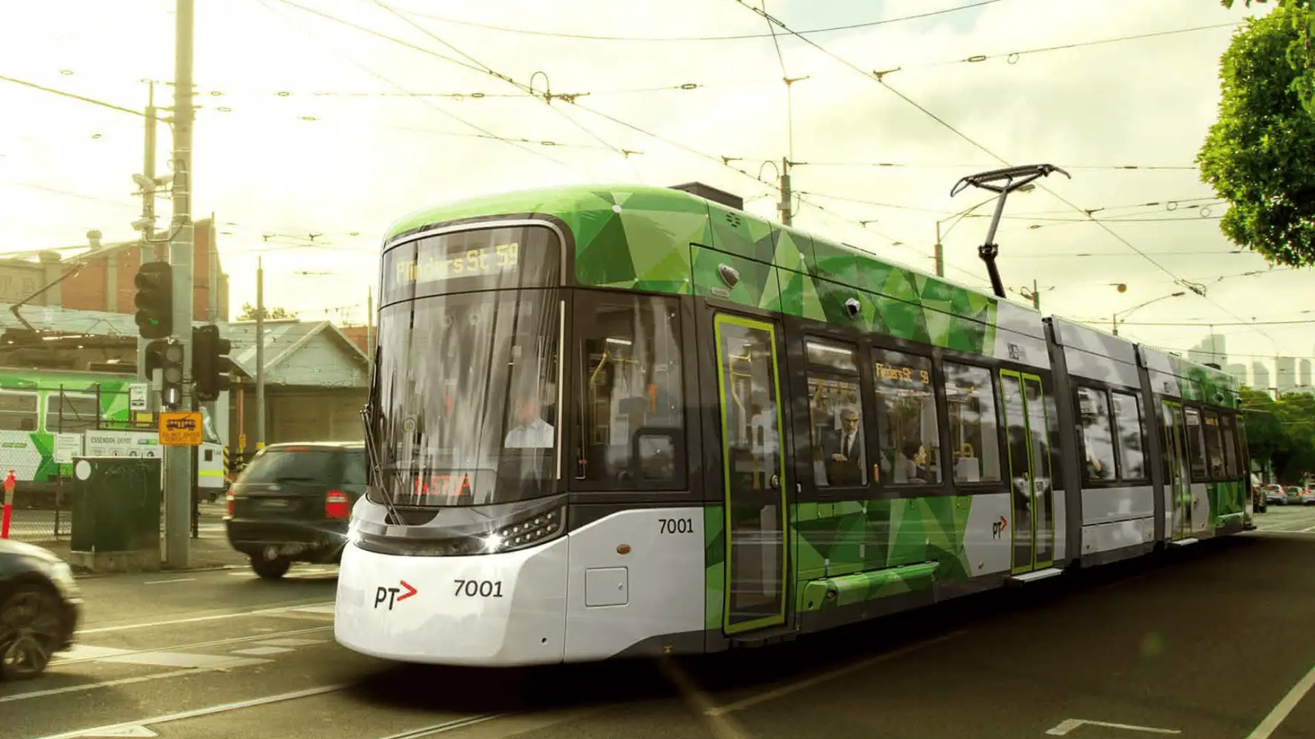 G-class tram in Melbourne city