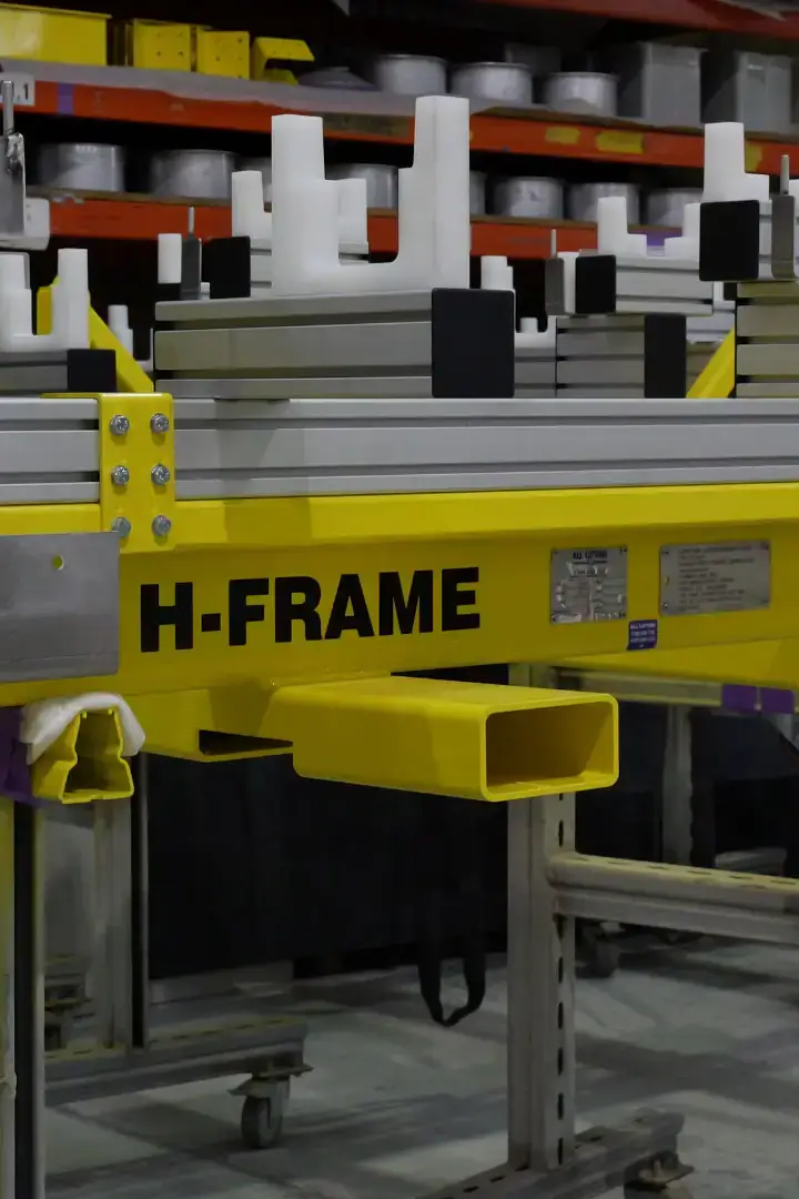 Jigs and fixture for tram in factory.
