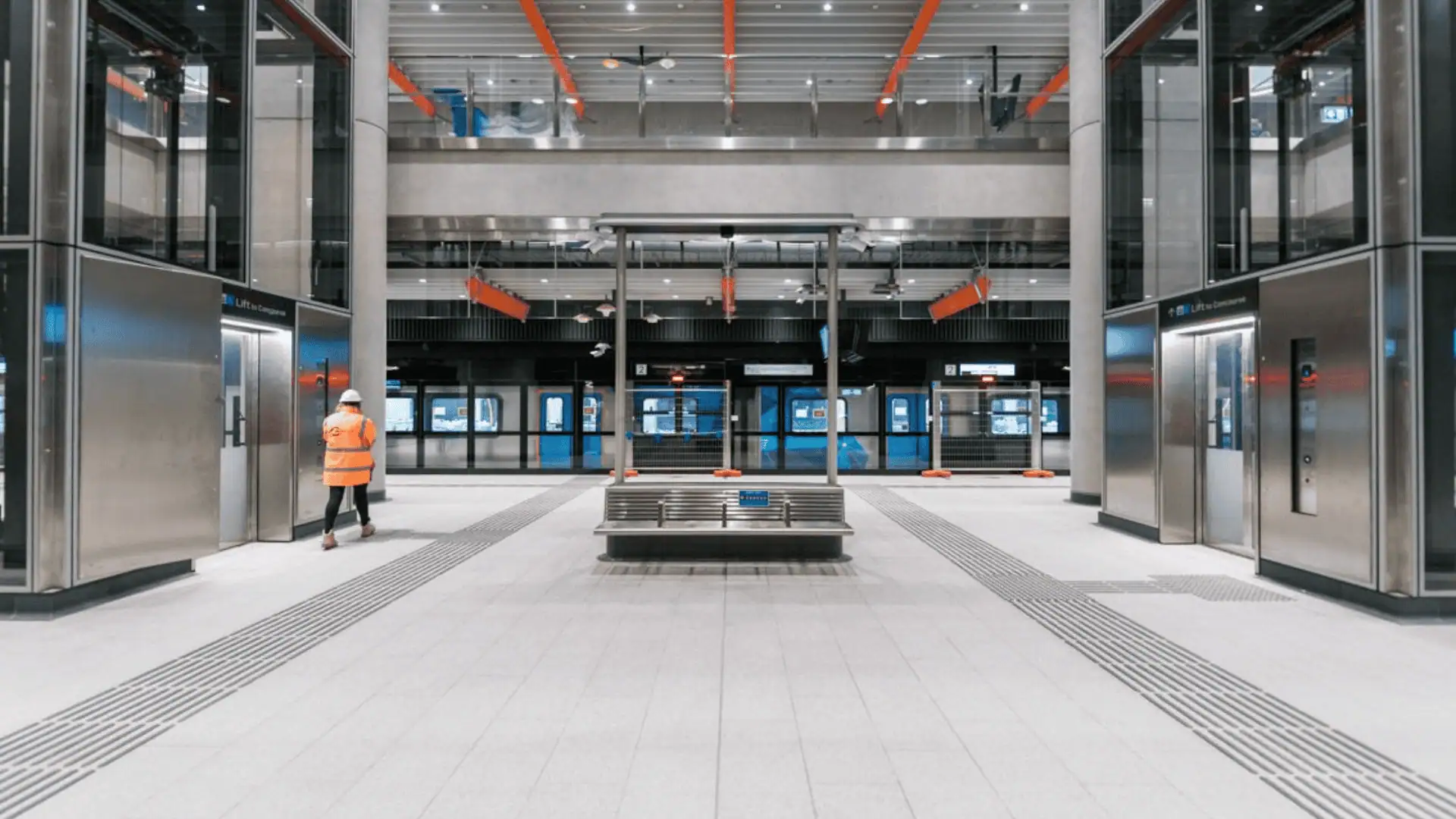 Melbourne Metro Tunnel lifts and train