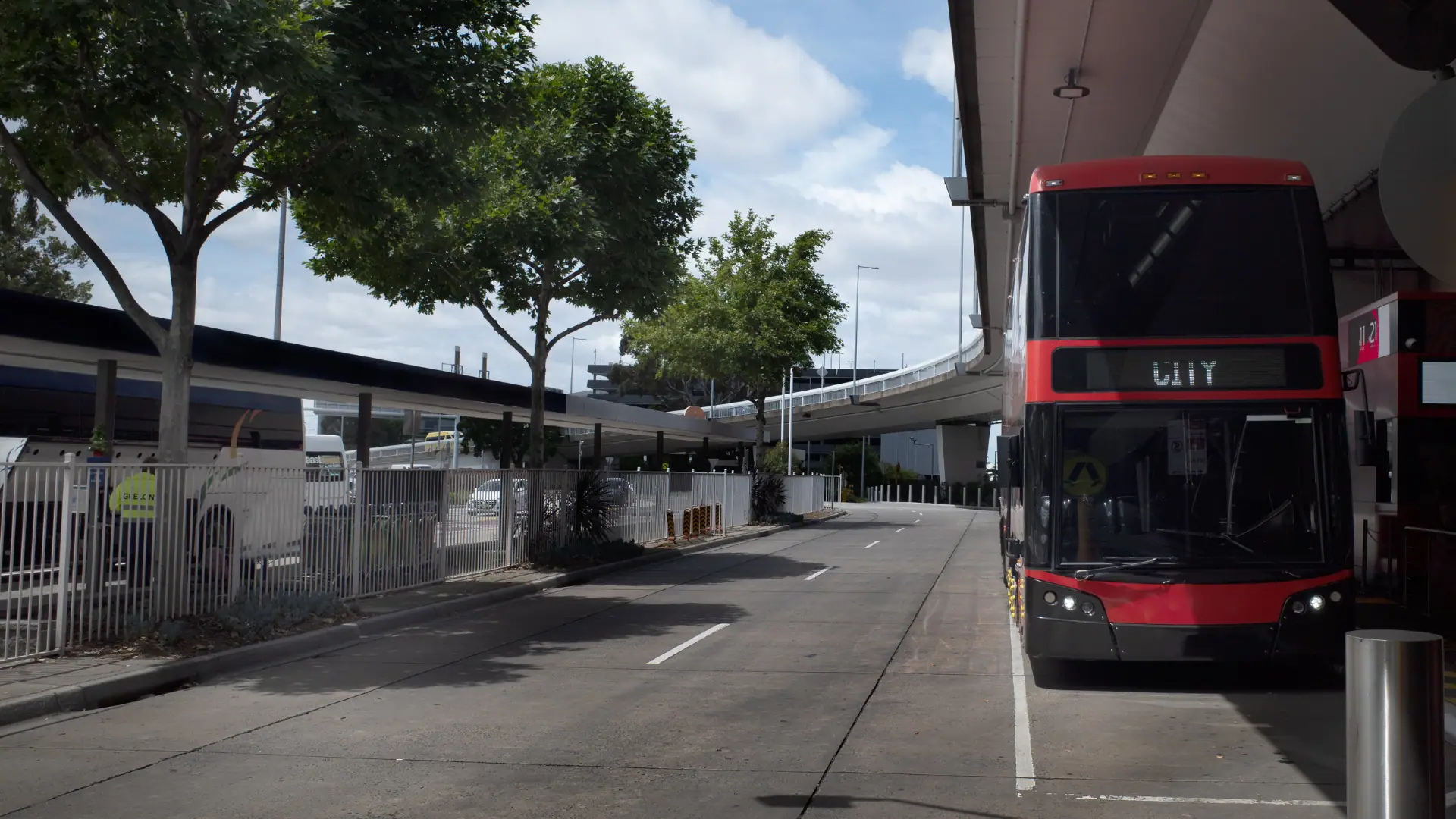 Melbourne airport with sky bus