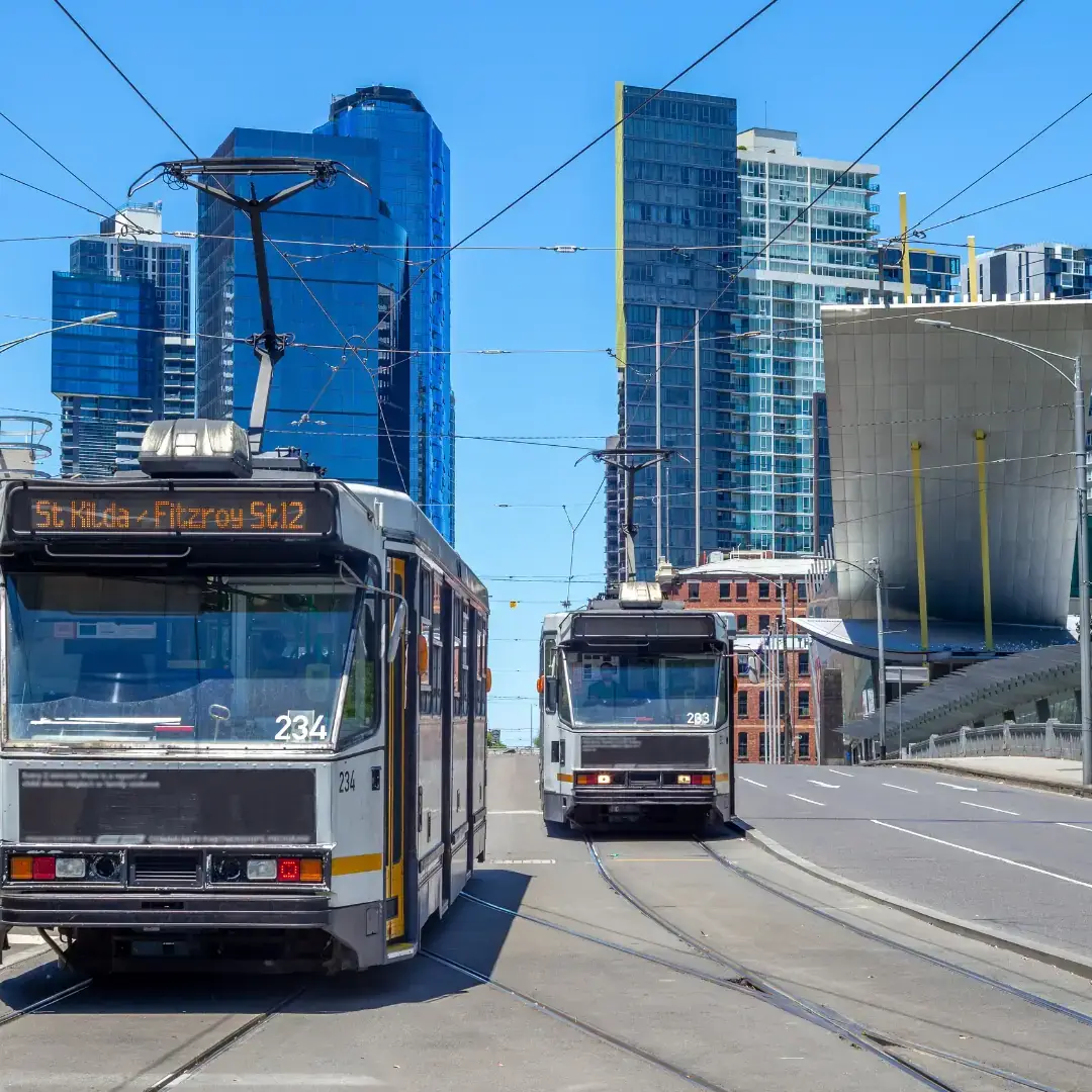 Melbourne tram in Melbourne city.